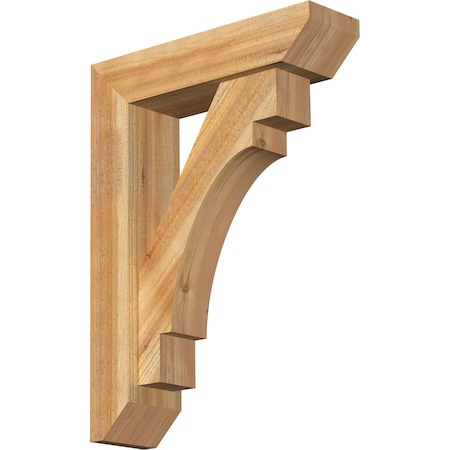 Ekena Millwork Merced Slat Rough Sawn Bracket w/ Offset Brace, Western Red Cedar, 6"W x 22"D x 30"H BKT0604X22X30MRC06RWR